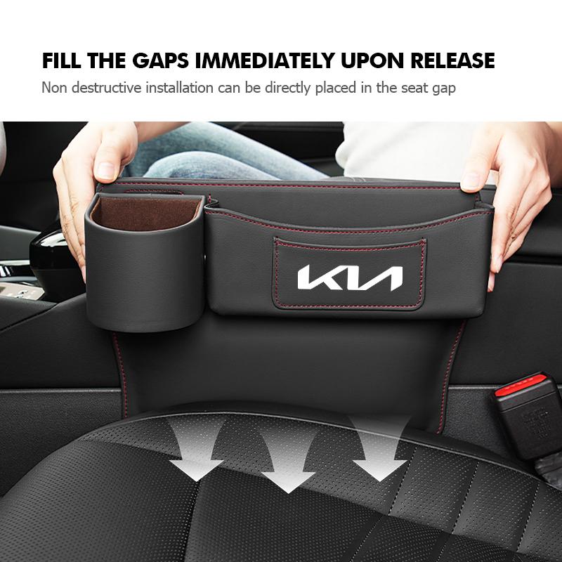 LQFH2 For KIA Car Door Side Seat Gap Storage Box Cup Holder Interior Accessories Rio K5 K2 Sportage Ceed Sorento Picanto Stinger Soul
