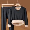 Men's Camel Hair Thermal Underwear Set: Half Turtleneck Top and Bottoms with Velvet Lining for Winter