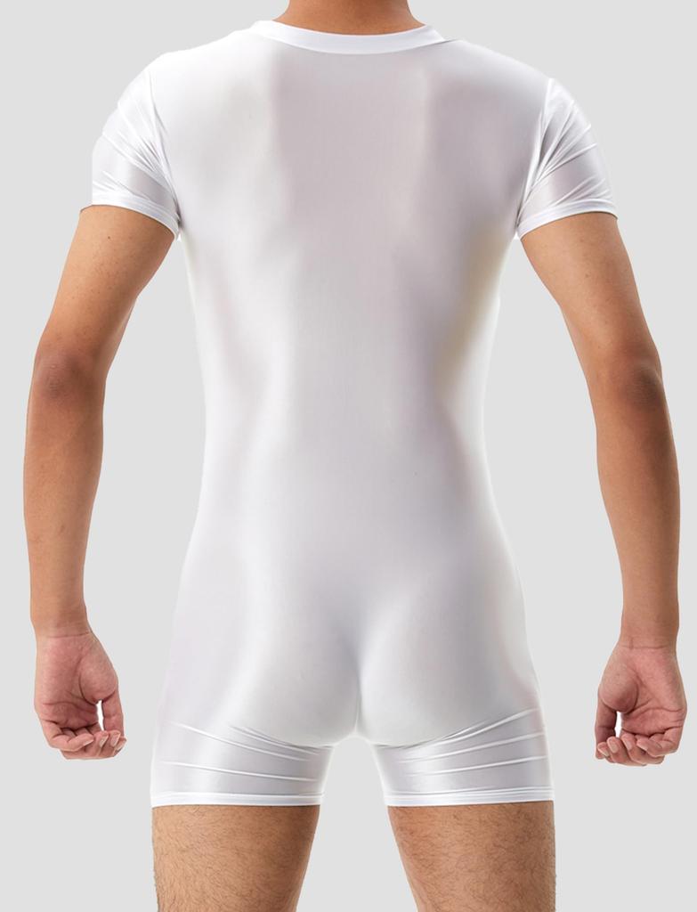 Боди для рестлинга во весь рост XL [Maeau] Мужской боди, Тайтсы, Прозрачный, Майка, Блестящий, Костюм, Косплей, Одежда, Просвечивающий, Эластичный, Цельный, Комбинезон,