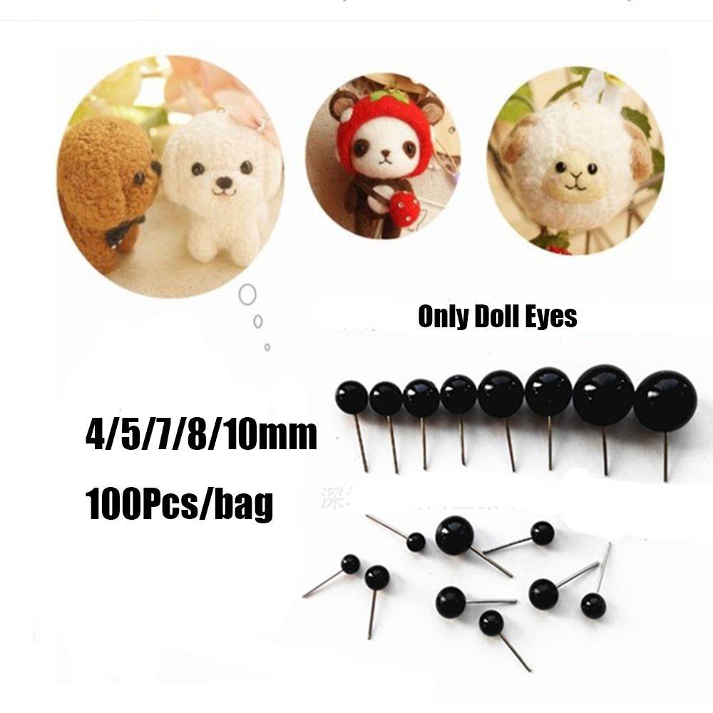 4/5/7/8/10mm Plastic Animals Puppets making Dolls Accessories Bears Needle Felting Black Glass Eyes