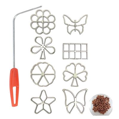 Набор из 5 чугунных формочек для печенья «Розетка» — универсальные формы с ручкой для удобства использования — идеально подходит для праздничной выпечки и семейного чаепития