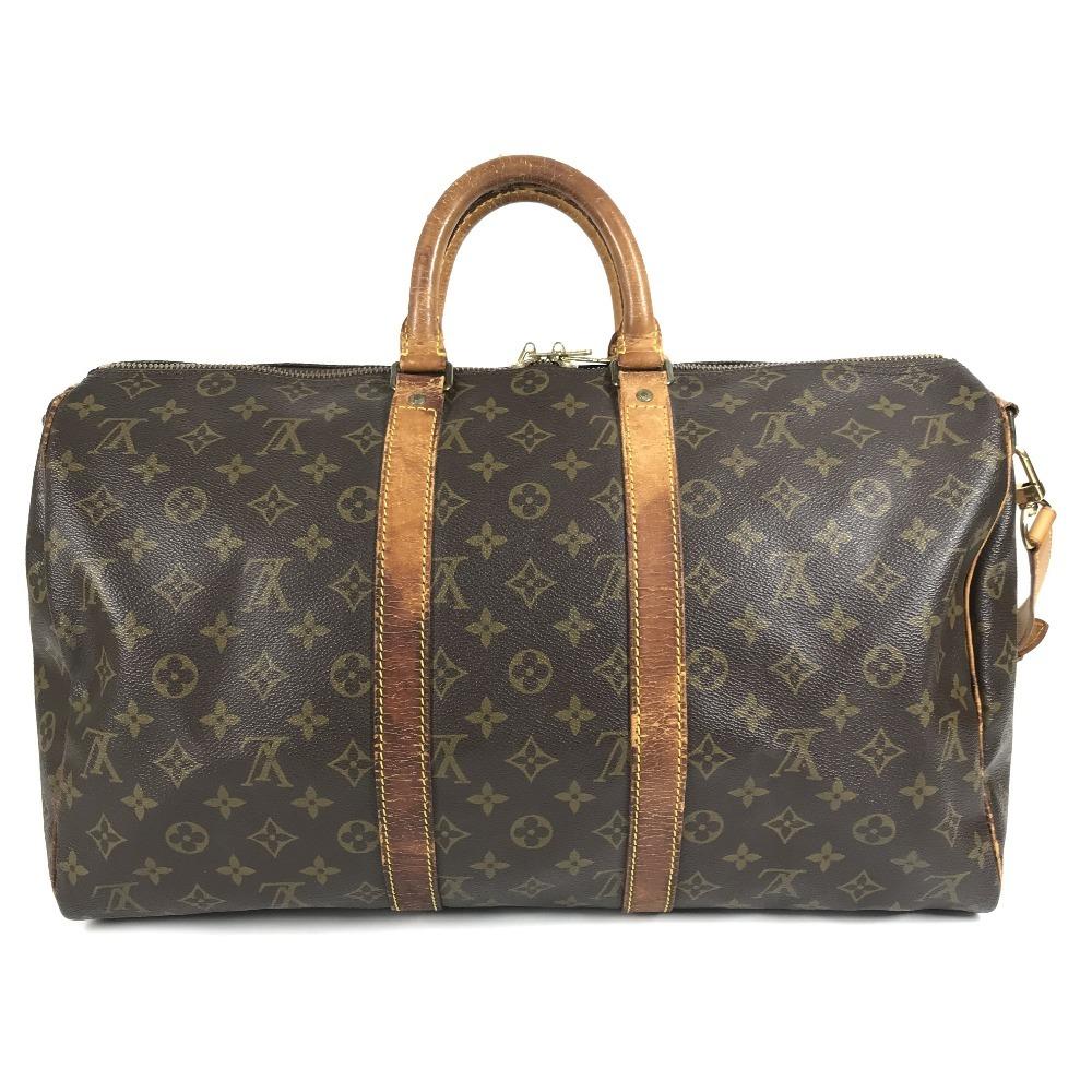 Louis Vuitton M41418 Монограмма KeepallBandouliere 45 Дорожная сумка Сумка-даффл Коричневый