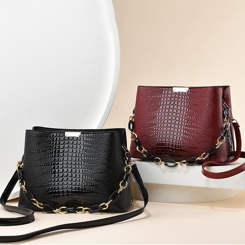 Yogodlns Женская большая сумка Дизайнерские роскошные сумки Крокодиловый узор Ведро Простая женская сумка через плечо