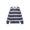 Color-Block Striped Casual Long-Sleeve Polo With Logo Embroidery Men Tops Lightning-Blue FN3123-437