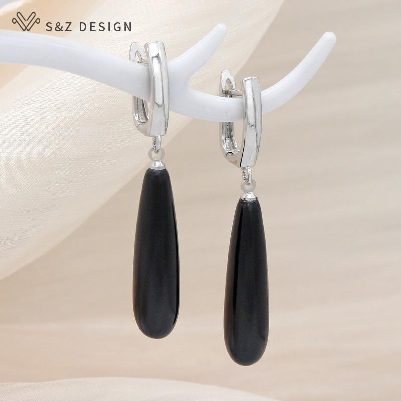 Fashion Elegant Long Water Drop Dangle Earrings For Women Girl Wedding Party Rose Gold Color Jewelry