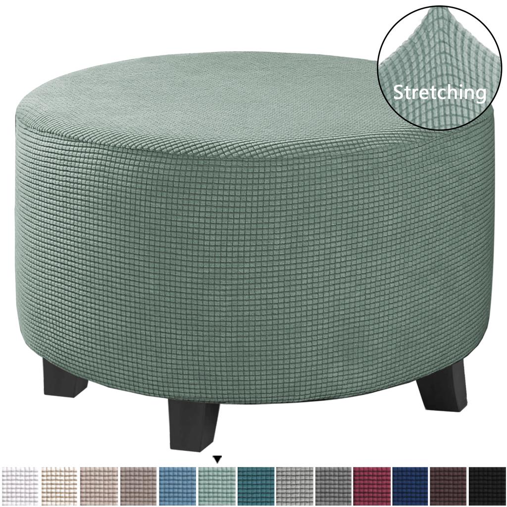 Ottoman Cover Stretch Ottoman Slipcover Round Ottoman Storage Cover Folding Stool Covers for Footrest Ottoman Fit Dia  20"-41" Removable Washable