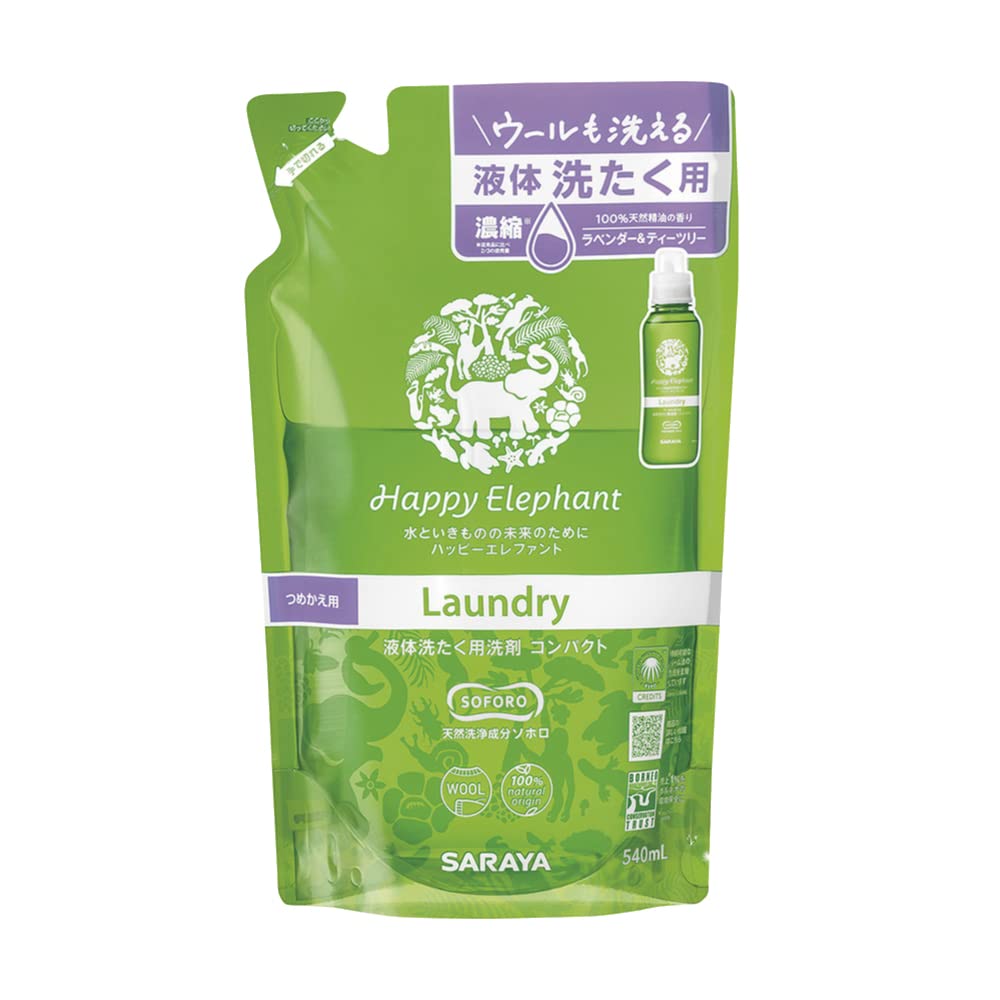 Saraya Happy Elephant Жидкое моющее средство 540 мл 6 упаковок (Пополнение)