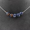 Stones and Minerals. Necklace 5 Blue Jasper Beads 8 Mm. Stainless Steel Chain Necklace Women Men. Customizable Size.