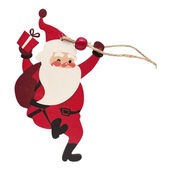 Christmas Wooden Ornaments Vintage Snowman Reindeer Santa Gingerbread Man Christmas Tree Hanging Decoration for Winter Home Decor