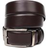 Двусторонний мужской ремень с пряжкой автомат из натуральной кожи BOND-WALLET 22072 Коричневый