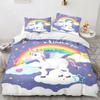 Kids Rainbow Horse Duvet Cover Cartoon Unicorn Bedding Set For Children Baby Crib Duvet Cover Set Pillowcase Lovely Bed Linens