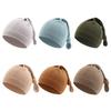 Unisex Soft Cotton Baby Hat with Tail Design & Pacifier Holder, Breathable Adjustable Newborn Cap for 0-12 Months, Spring Autumn Infant Headwear
