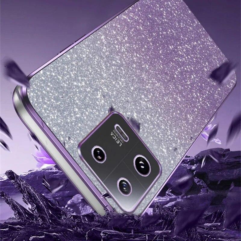 Модные чехлы 2 в 1 с блестящим покрытием для Xiaomi Mi 14 13 Pro 12 11 Lite 11T 13T 12T Redmi Note 13 12 Pro 12S 11 11S 10 9S 9, силиконовый чехол на заднюю панель