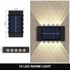 12/10/8/6/4/2 LED Solar Wall Lamp Outdoor Waterproof Up and Down Luminous Lighting for Garden Fence Decoration Sunlight Light