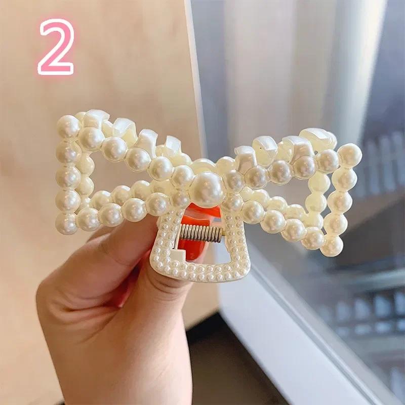 Летняя женская заколка для волос с жемчугом, геометрическая заколка-краб, шпильки, головной убор, заколки для волос «конский хвост», крабик, аксессуары для женщин, креативный подарок