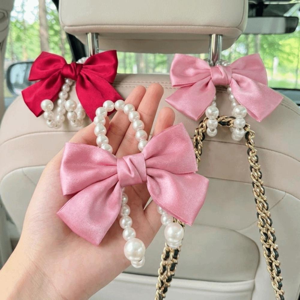 Pearl Ornament Seat Back Hanger Clip On Car Organizer Vehicle Decor Car Hook Daily Storage