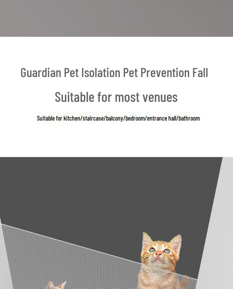 Очень длинные выдвижные ворота для домашних животных - Без сверления, Внутренняя ограда от побега кошек, Сетка для изоляции собак