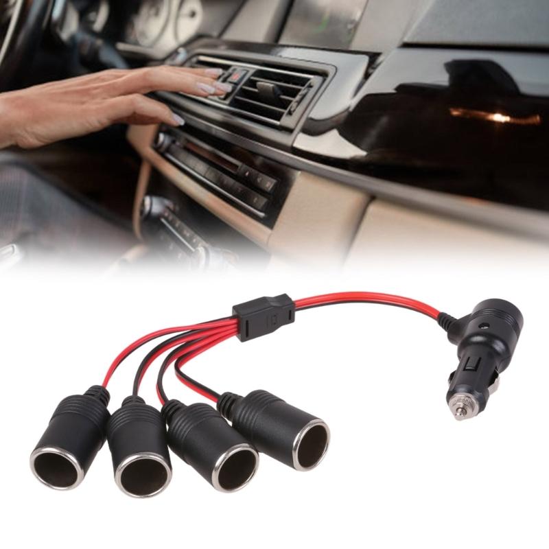 12 В-24 В автомобильный прикуриватель разветвитель адаптер кабель шнур с кнопкой переключения питания 1 штекер на 2/4/3 гнездо