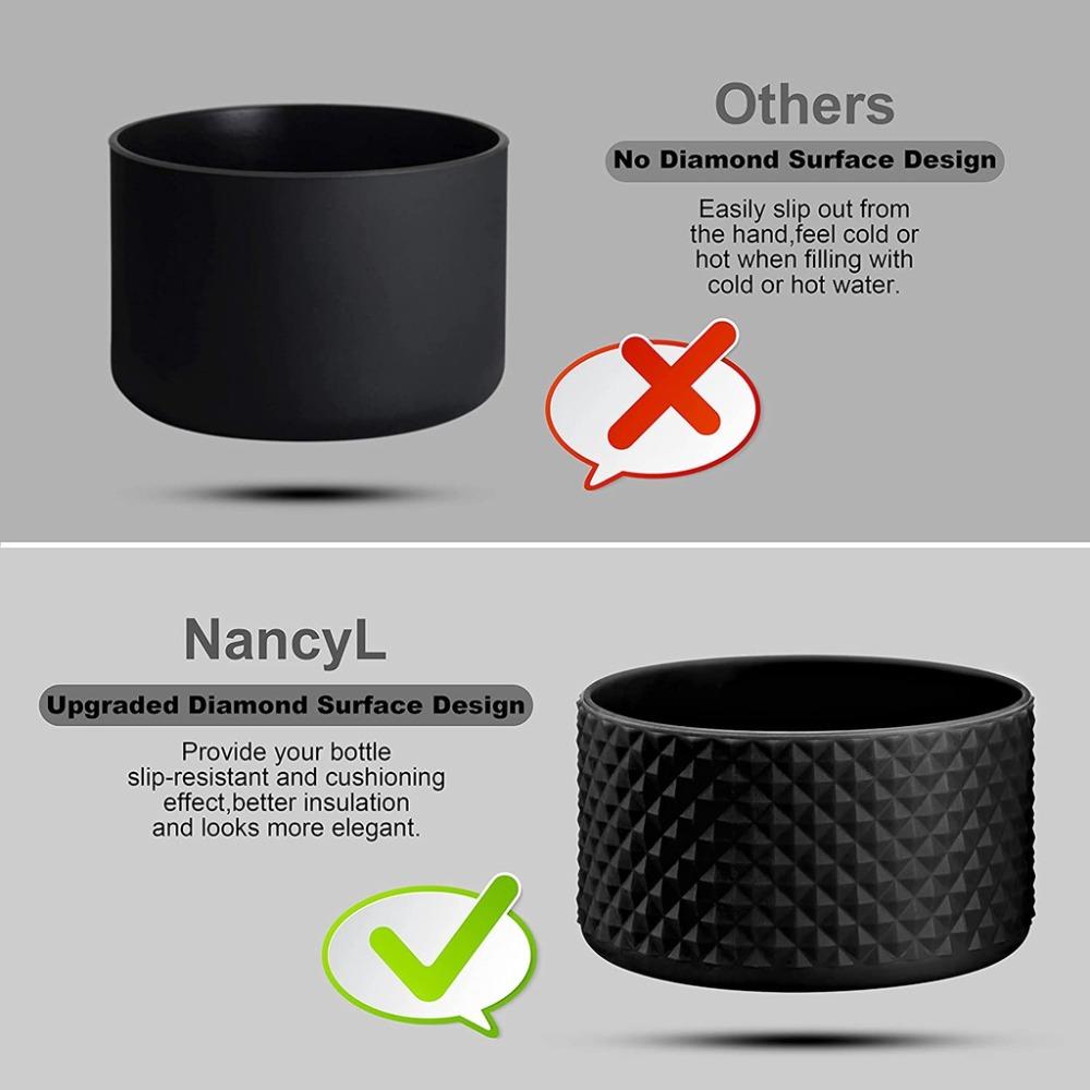 Anti-Slip Bottle Bottom Sleeve Silicone Sports Cup Cover for Aquaflash/HydroFlask 12-40 Oz