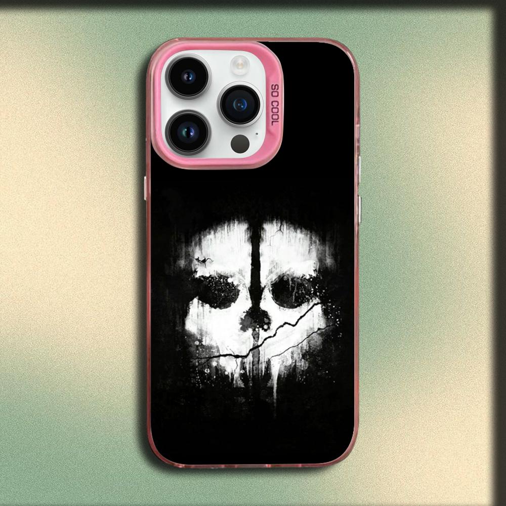 COD Call Of Duty G-Ghosts Чехол для телефона iPhone 16,15,14,13,12,11,Mini,Pro,MAX Розовый Матовый Силиконовый Чехол