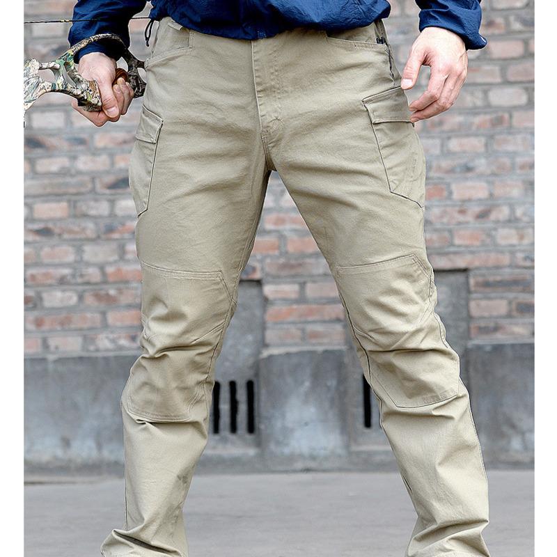 Мужские хлопковые тактические брюки-карго, эластичные уличные военные брюки, повседневные, весна-осень, многокарманные, походные, рабочие, боевые брюки