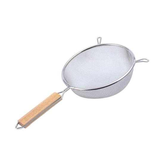 Stainless Steel Mesh Strainer with Wooden Handle Fine Mesh Filter Spoon Wire Sieve