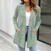Женские легкие кардиганы с открытой передней частью, с длинными рукавами, повседневные, свободные, тонкие кардиганы с карманами