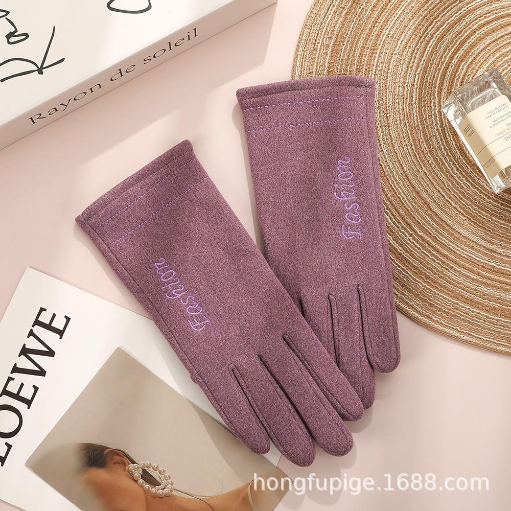 Теплые перчатки женские бархатные утолщенные ветрозащитные для улицы для верховой езды модные милые с бантом осенне-зимние перчатки
