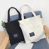 Canvas Bag for Women Japanese Versatile Large Capacity Black Shoulder Bag Student Ins Casual Portable Shopping