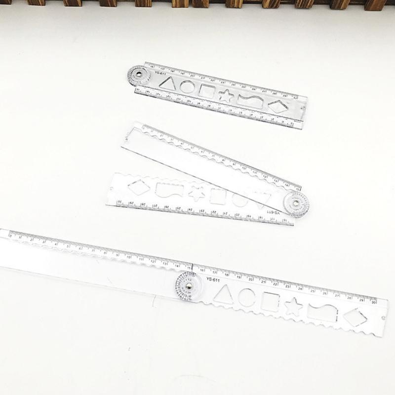 Clear Foldable Plastic Ruler With Sliding Cutting Edgeds For Accurate Paper Trimming Office School Art Projects