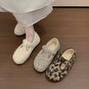 Gentle wind gray fluffy shoes outer wear year season flat soft sole velvet cotton Mary Jane shoes