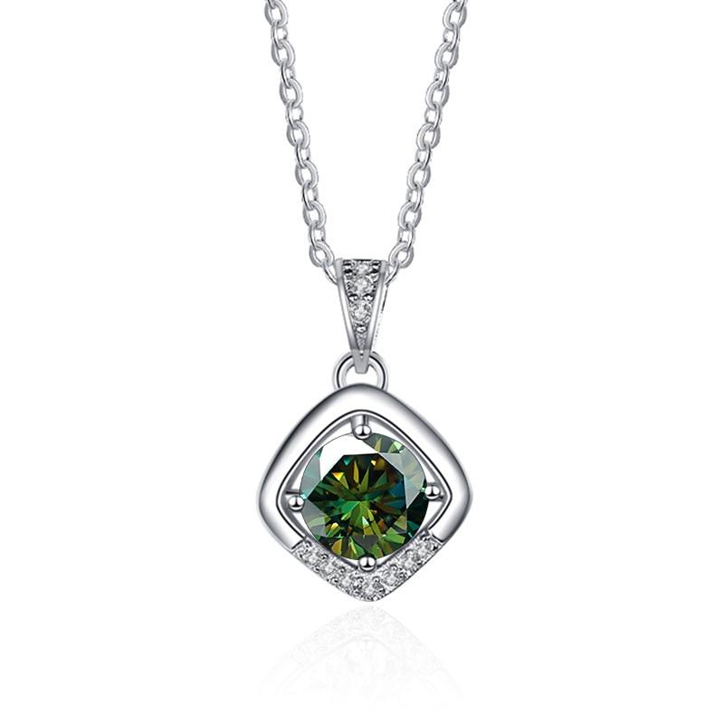 Bague Ringen 1ct VVS D Цветной Муассанит Бриллиантовое Ожерелье Для Женщин Серебро 925 Ювелирные Изделия Женский Простой Темперамент Цепочка На Ключицу