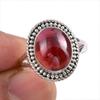 Подарочное кольцо из чистого серебра 925 пробы с натуральным гранатом ручной работы S.7 p5t19