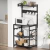 PRTONE Kitchen Range Dish Shelf with 2 Stove Kitchen Microwave Width Compatible with Large Height Adjustable Movable Range Rice Cooker Space with