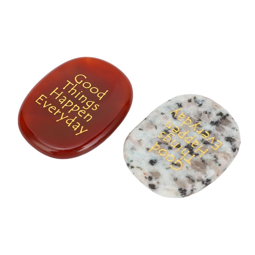 2pcs Polished  Crystal Motivational Crystal Stone Thumb Stone Worry Stones  Stress Relief
