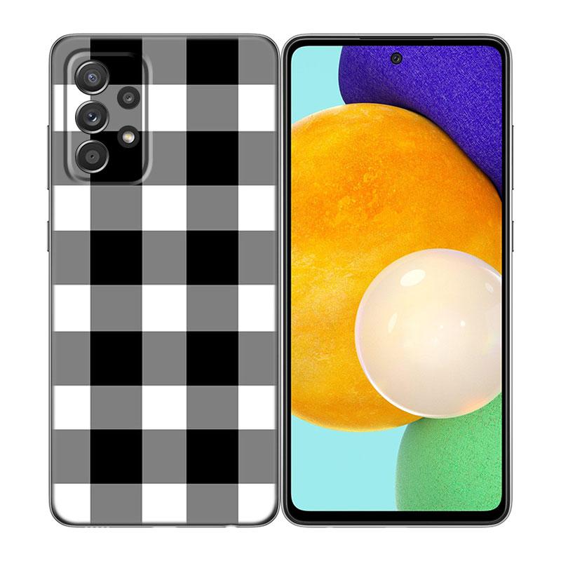 Черный белый клетчатый чехол Zebra для Samsung A04 A21 A30 A50 A52 S A13 A14 A22 A23 A32 A53 A73 5G A11 A12 A31 A33 A51 A70 A71 A72