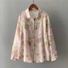 Pink Autumn Cotton Linen Cardigan Women's Loose Single Breasted Artistic Long Sleeved Shirt Women's Autumn Shirt