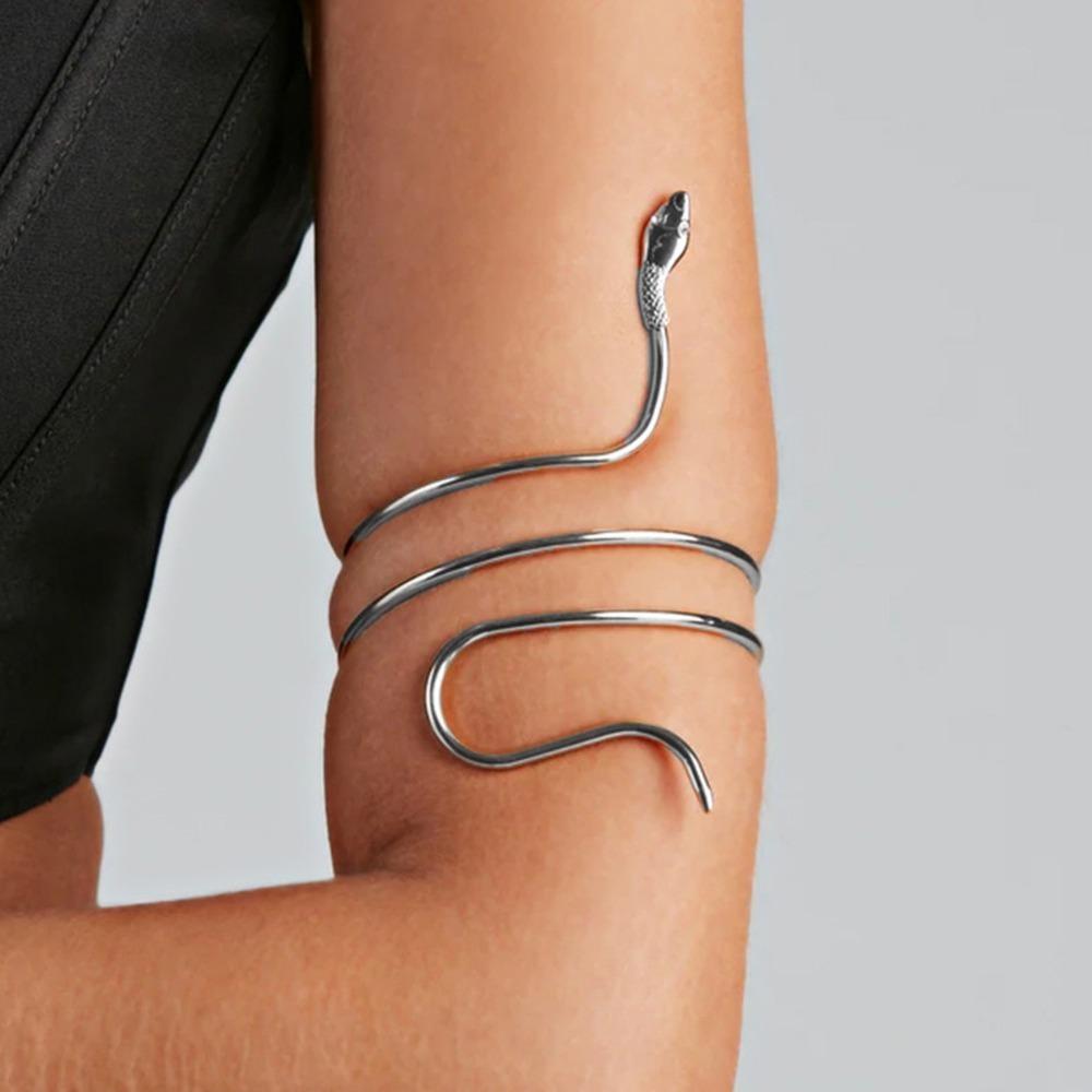 Bohemian Style Wrapped Snake Bracelet Exaggerated Punk Gothic Jewelry Gift Arm Decor Women Gift