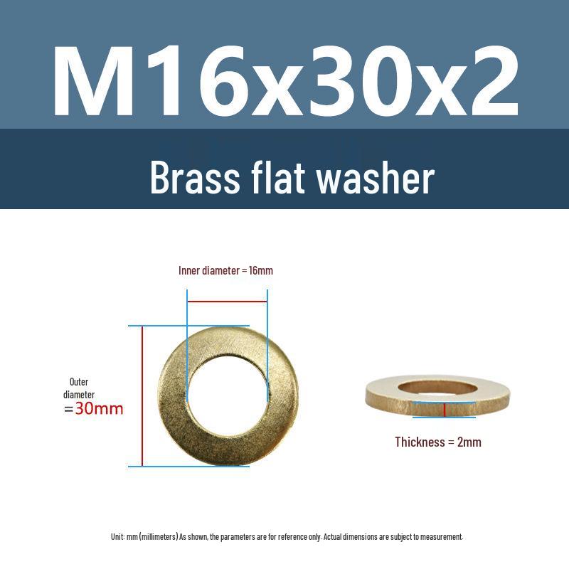 Yigu Durable Brass Flat Washers: M2-M12 Screws