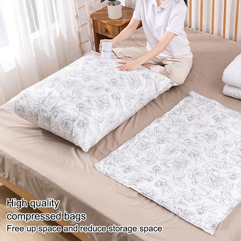 Компрессионный мешок Вакуумный мешок для хранения Прозрачный мешок для хранения Пластиковый компрессионный мешок Многоразовый контейнер для хранения для путешествий