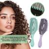 Curls Define Styling Brush Tangled Boar Bristle Hair Comb Anti Detangling Hair Styling Tool Hollow Out Wet Dry Dual Purpose Comb