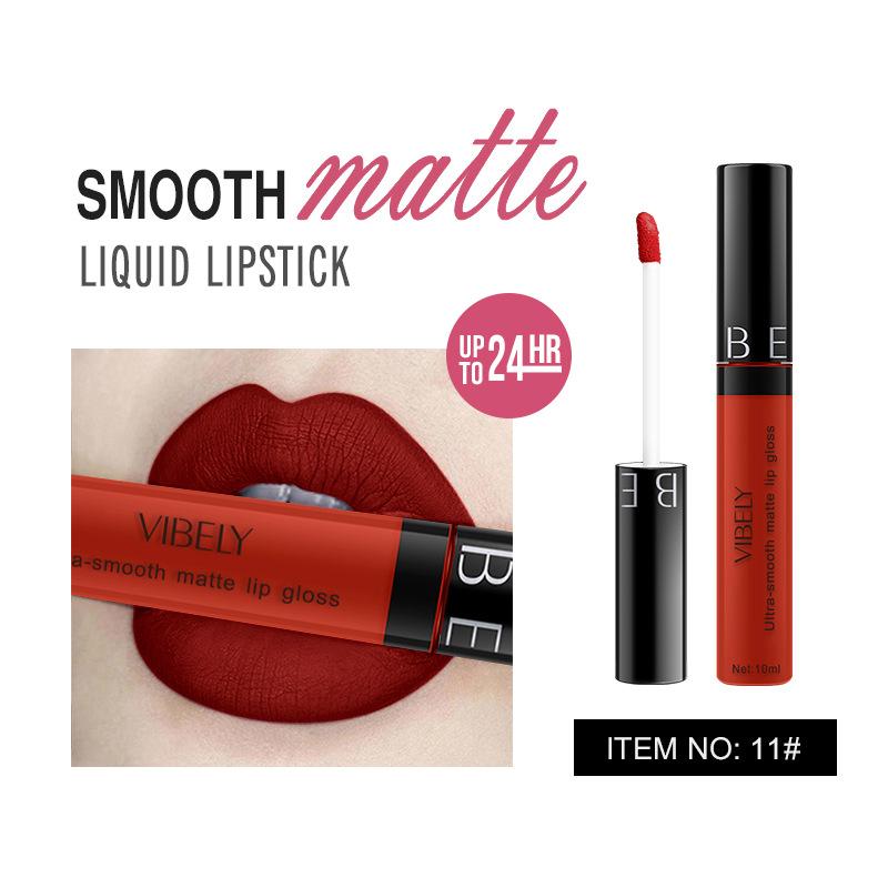 VIBELY Makeup Matte Anti-Stick Lip Glaze Несмываемая долговечная жидкая губная помада