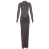 Fashion Style Ins New Arrival Fashion Sexy Elegant Cinched Slimming Long Dress Sexy High Waist Crimp Long Sleeves Dress