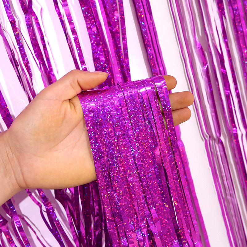 1x2m Laser Rain Tinsel Garland Door Curtain for Weddings, Christmas, Birthdays, and Party Backdrops