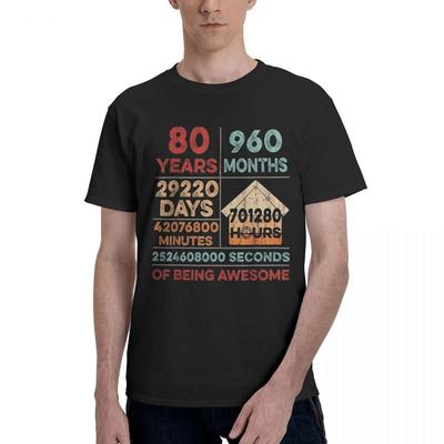 Подарки на 80-летие 80 лет 100% Хлопок Повседневная Дышащая Удобная Одежда Высококачественная Мужская Одежда Одежда Мужчины