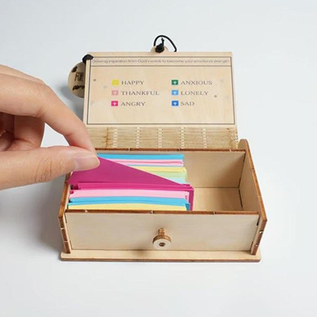 Деревянная коробка с библейскими стихами, 90 шт. карточек с молитвами, Вдохновляющая коробка с Писанием, Христианский кейс для хранения Библии, Подарок для домашнего собрания