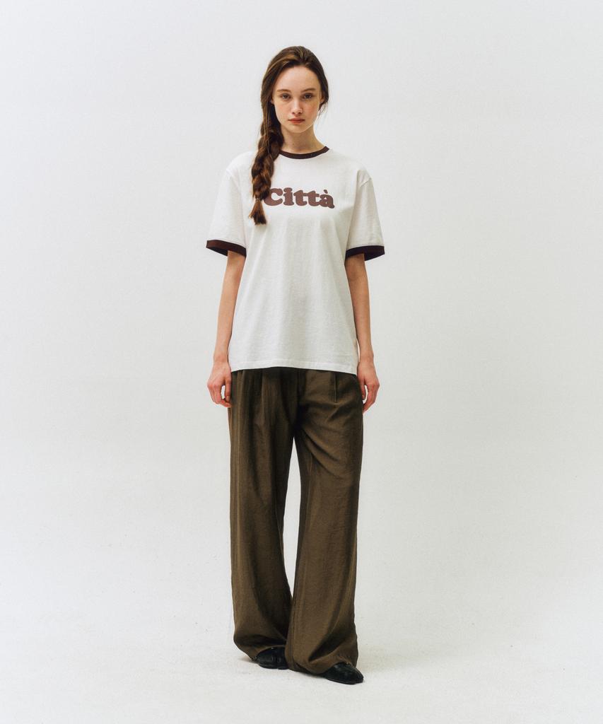 CITTA Summer Wool Wide Fit Pants_Ctb549(Brown)
