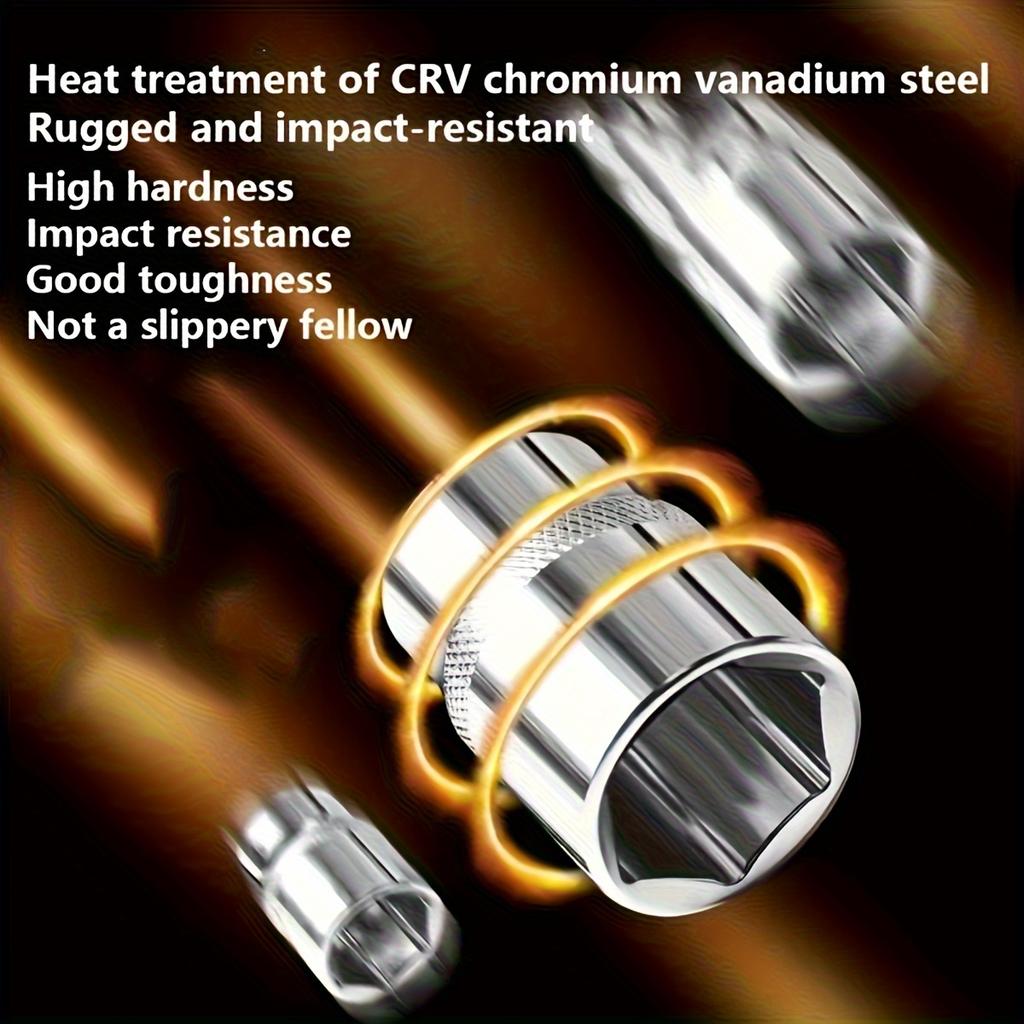 Car Repair Toolbox, Repair Tool Suit, with Allen Wrench, Drive Depth and Standard Ratchet Socket, Unconnecting Rod, Rotating Rod, Sliding Rod