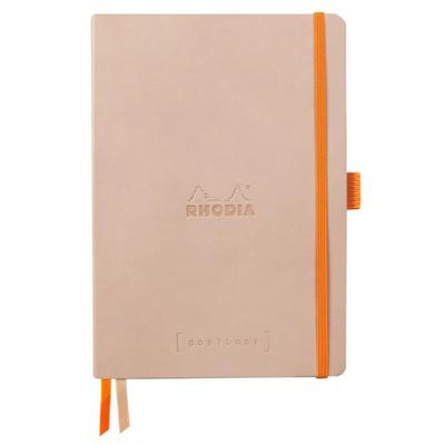 Блокнот Rhodia Rhodiarama Goal Book, A5, Точечная сетка, 240 страниц, Обложка из итальянской кожи, Розовый дым, CF117803