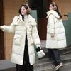 Женская хлопковая куртка средней длины 2025 новая корейская стеганая куртка ниже колена зимняя утолщенная свободная куртка